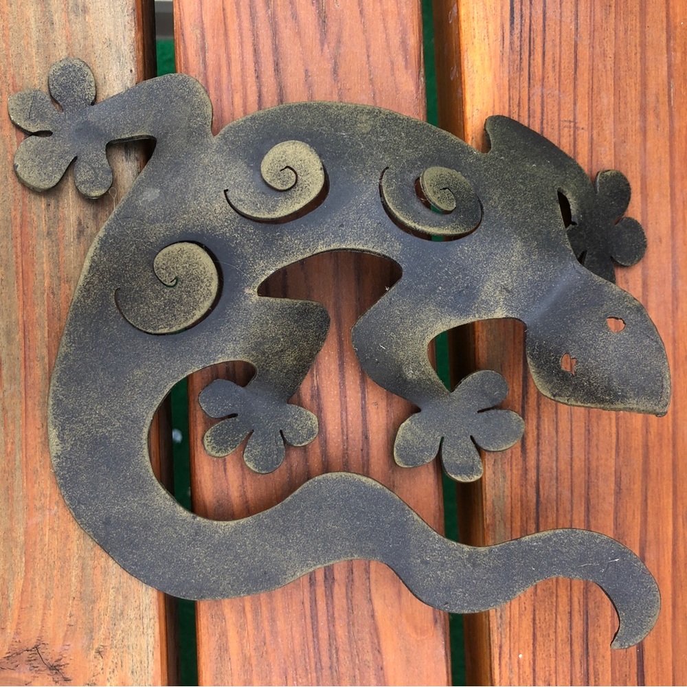 Metal outdoor/indoor wall hanging decor gecko metal
